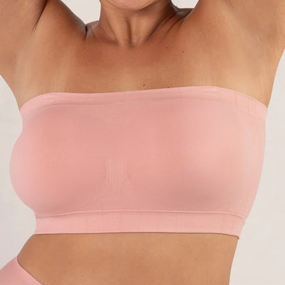 Shapermint Truekind Convertible Strapless Bandeau Bra with Wireless Comfort, Anti-Slip Grip & Removable Straps Fit Outfits Fabric Soft