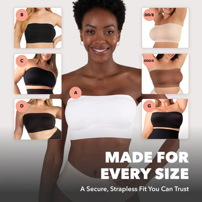Shapermint Truekind Convertible Strapless Bandeau Bra with Wireless Comfort, Anti-Slip Grip & Removable Straps Fit Outfits Fabric Soft